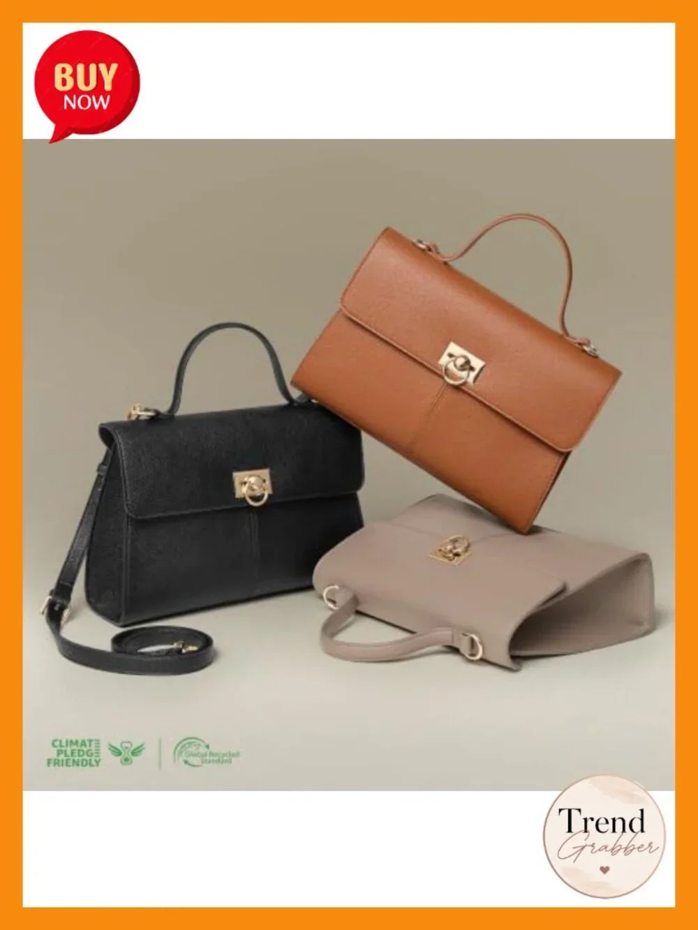 Structured Satchel Handbag Faux Leather Top Handle Purse Adjustable Strap